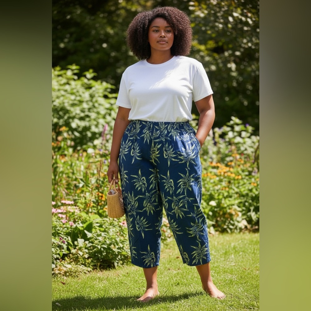 Gorgeous batik style plus size resort pants